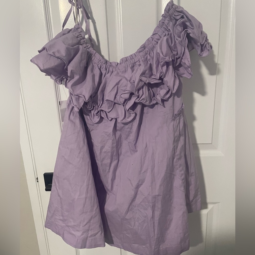 Free People Lavender Ruffle Mini Dress - Picture 3 of 7